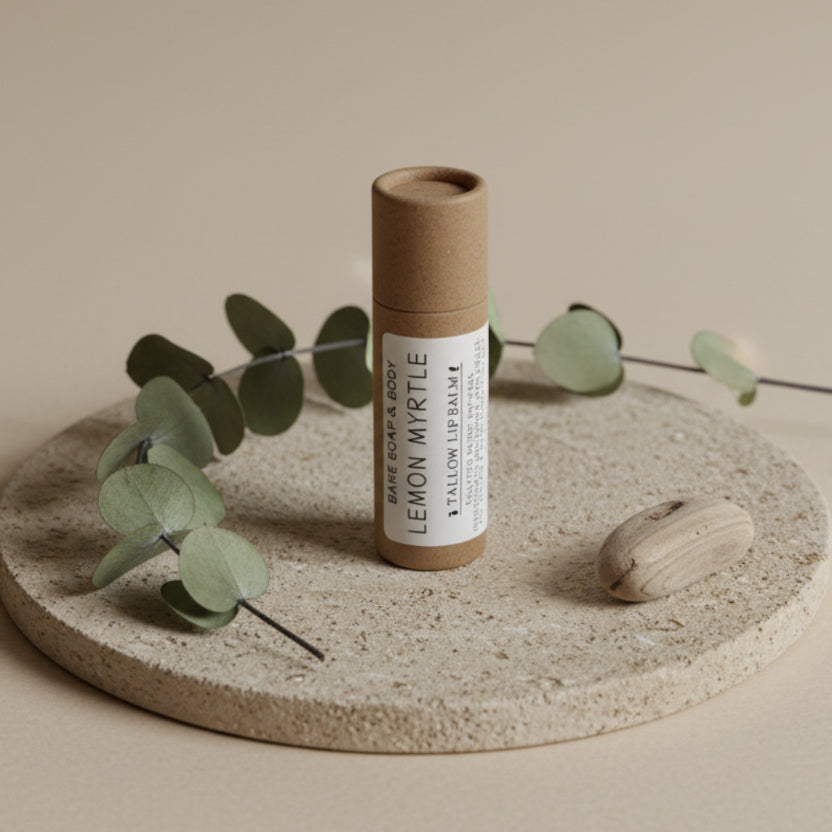 Tallow Lip balm with 'Lemon Myrtle' flavour 